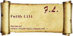 Feith Lili névjegykártya