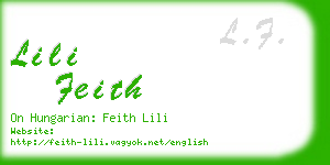 lili feith business card